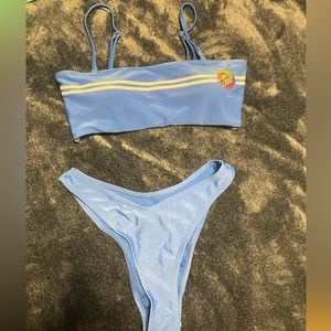 Santa Cruz bandeau bikini set with removable adjustable straps-XS